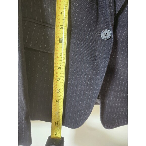 Banana Republic Pinstripe Skirt Suit Set 2P Petite Blazer & Skirt Gray Classic - Picture 9 of 16